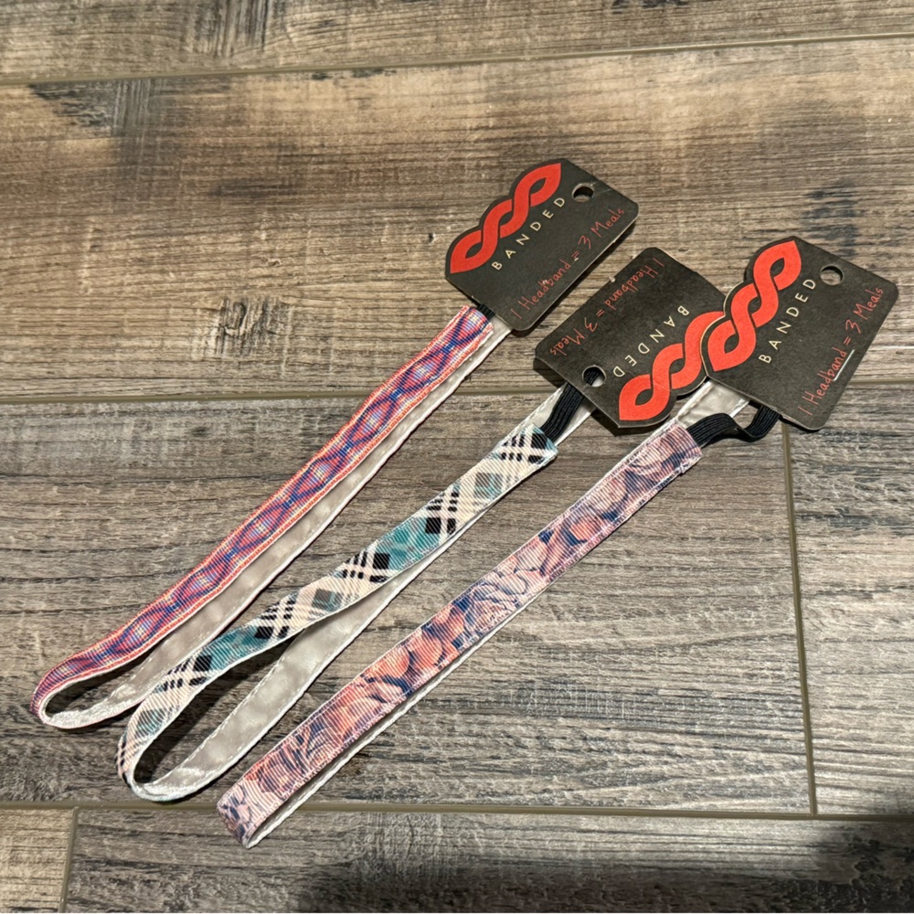 Set of three thin sweaty bands Hairband Set by banded